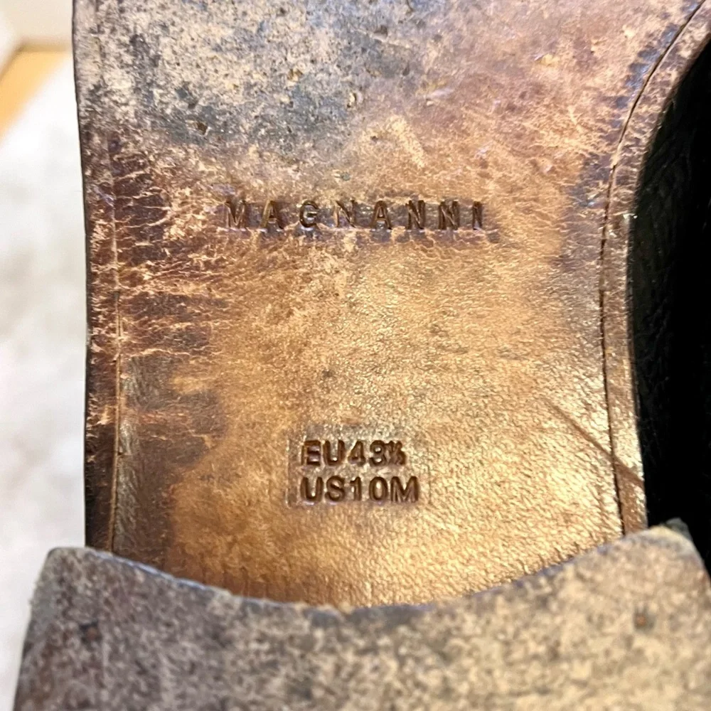 Magnanni Black Leather Oxfords - Picture 6 of 14